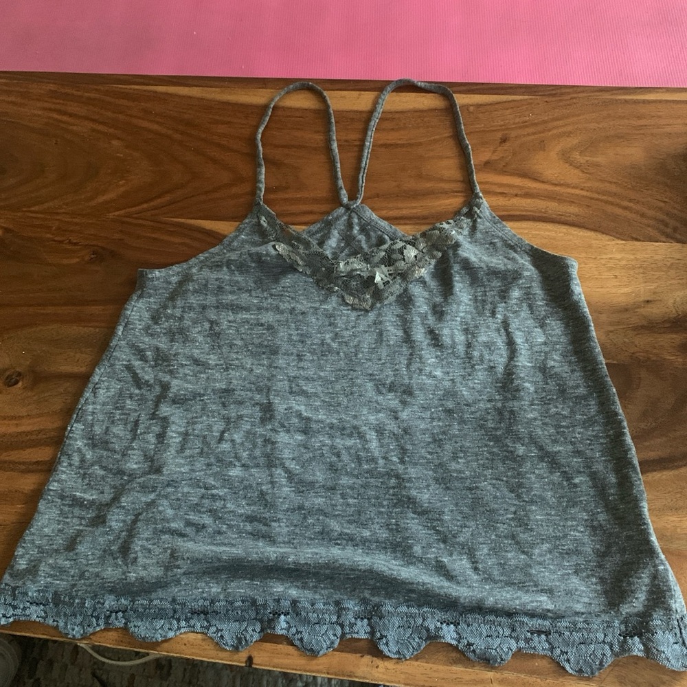 Urban Outfitters Heathers Gray Tank w/ Lace Open Back